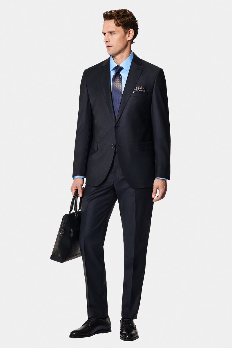 Siyah Lacivert 4 Drop Relaxed Fit Rahat Kesim Yünlü Tak?m Elbise-Abdullah Ki??l?