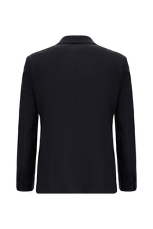 Siyah Lacivert Relaxed Fit Rahat Kesim Yünlü Klasik Takım Elbise