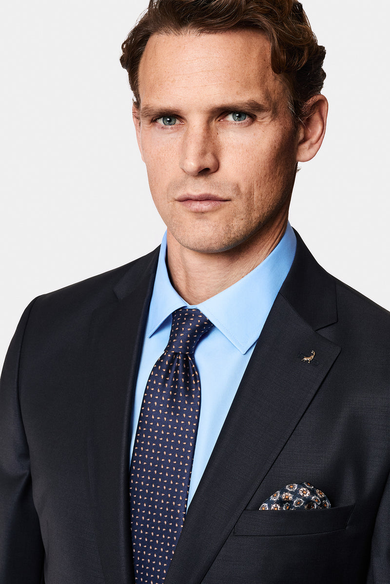 Siyah Lacivert 4 Drop Relaxed Fit Rahat Kesim Yünlü Tak?m Elbise-Abdullah Ki??l?