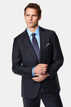 Siyah Lacivert 7 Drop Slim Fit Dar Kesim Yünlü Tak?m Elbise-Abdullah Ki??l?