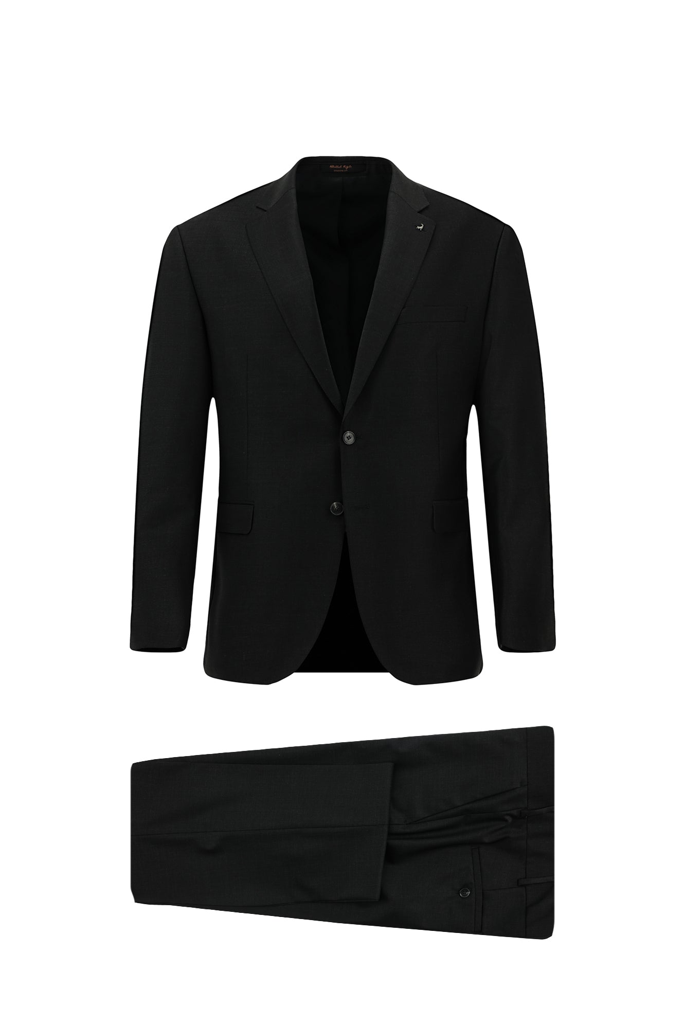 Koyu Antrasit Slim Fit Dar Kesim Yünlü Klasik Takım Elbise