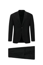 Koyu Antrasit Slim Fit Dar Kesim Yünlü Klasik Takım Elbise