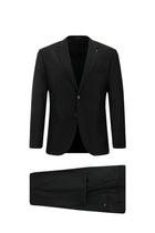 Koyu Antrasit Slim Fit Dar Kesim Yünlü Klasik Takım Elbise