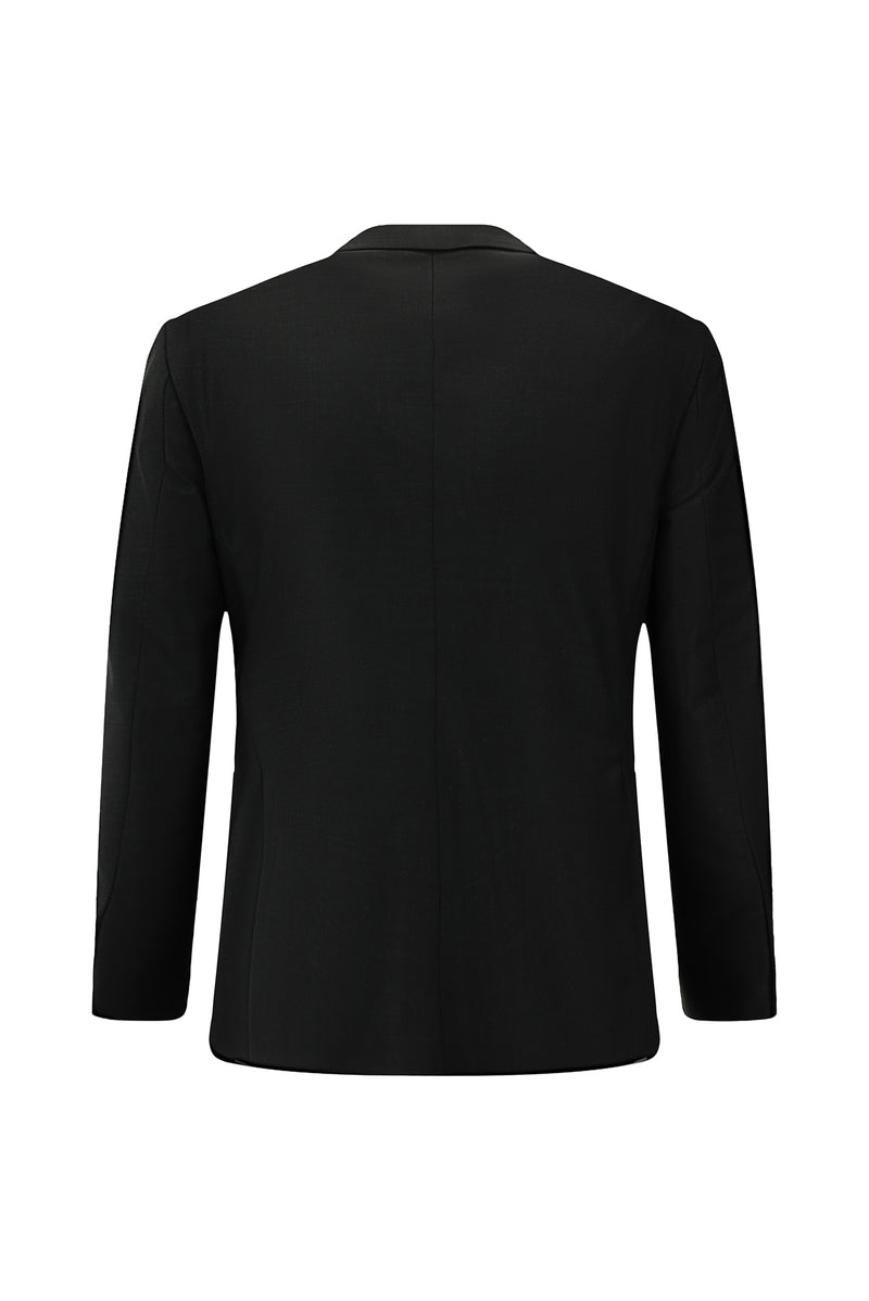 Koyu Antrasit Slim Fit Dar Kesim Yünlü Klasik Takım Elbise