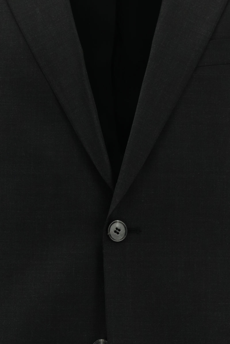 Koyu Antrasit Slim Fit Dar Kesim Yünlü Klasik Takım Elbise