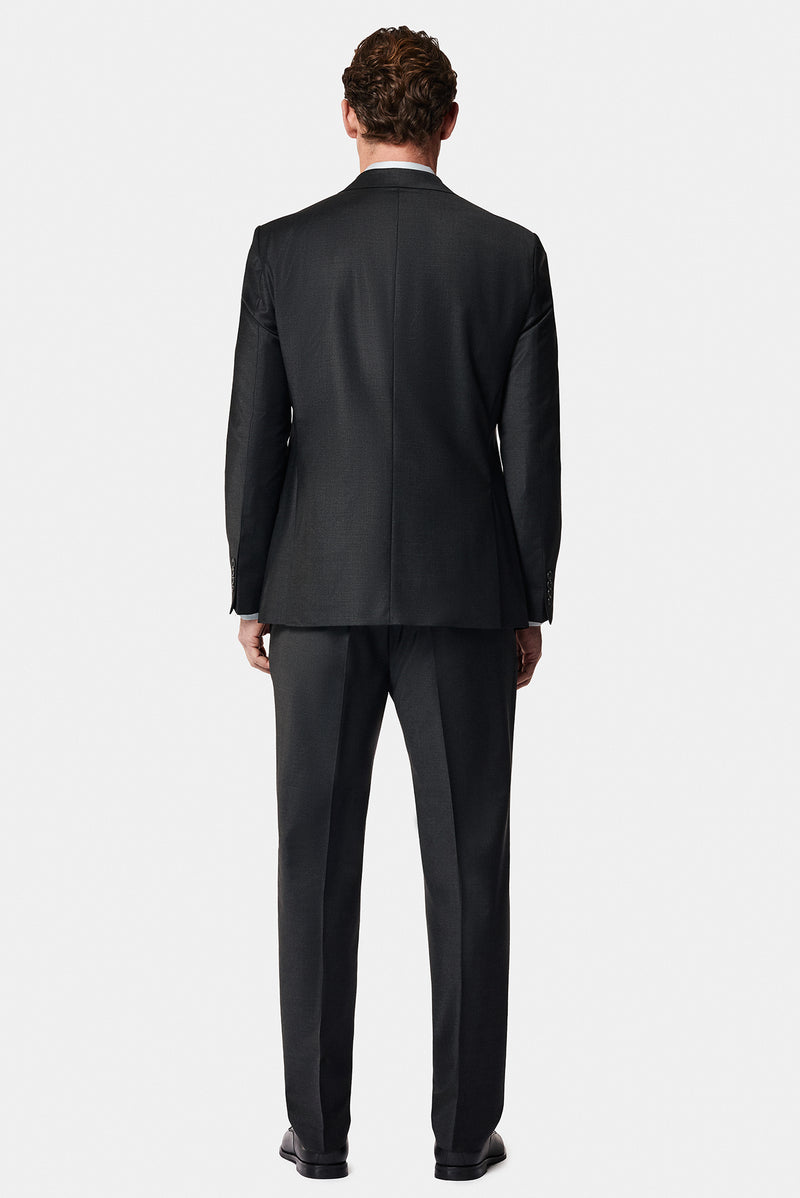 Koyu Antrasit 7 Drop Slim Fit Dar Kesim Yünlü Takım Elbise