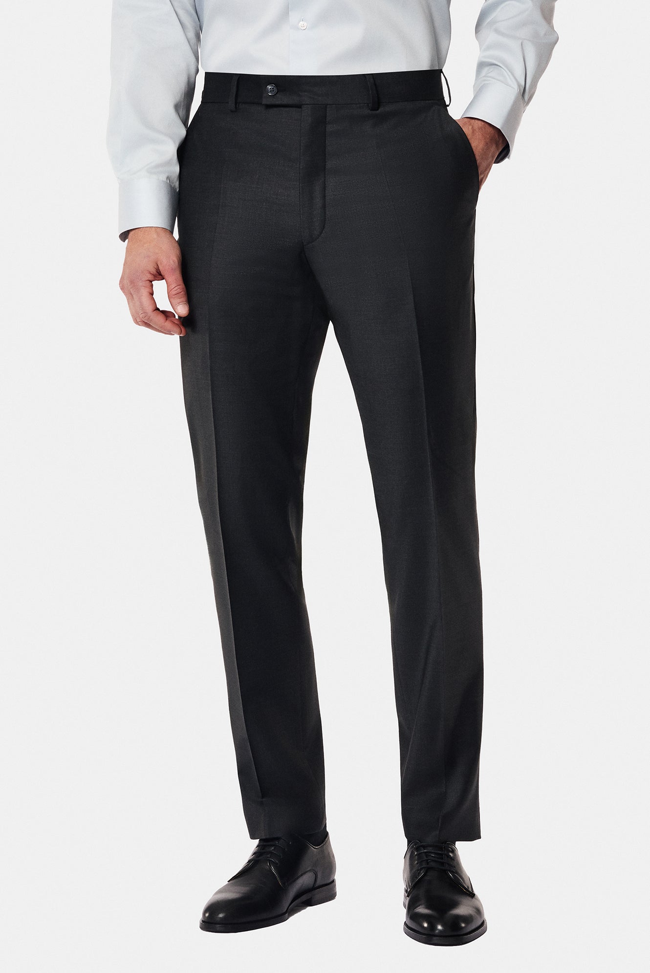 Koyu Antrasit 7 Drop Slim Fit Dar Kesim Yünlü Tak?m Elbise-Abdullah Ki??l?