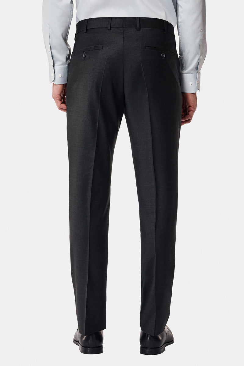 Koyu Antrasit 7 Drop Slim Fit Dar Kesim Yünlü Takım Elbise