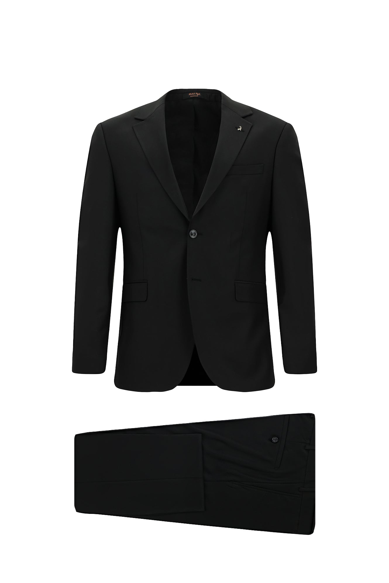 Siyah Super Slim Fit Ekstra Dar Kesim Yünlü Klasik Takım Elbise