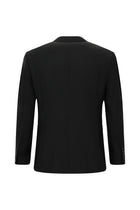 Siyah Super Slim Fit Ekstra Dar Kesim Yünlü Klasik Takım Elbise