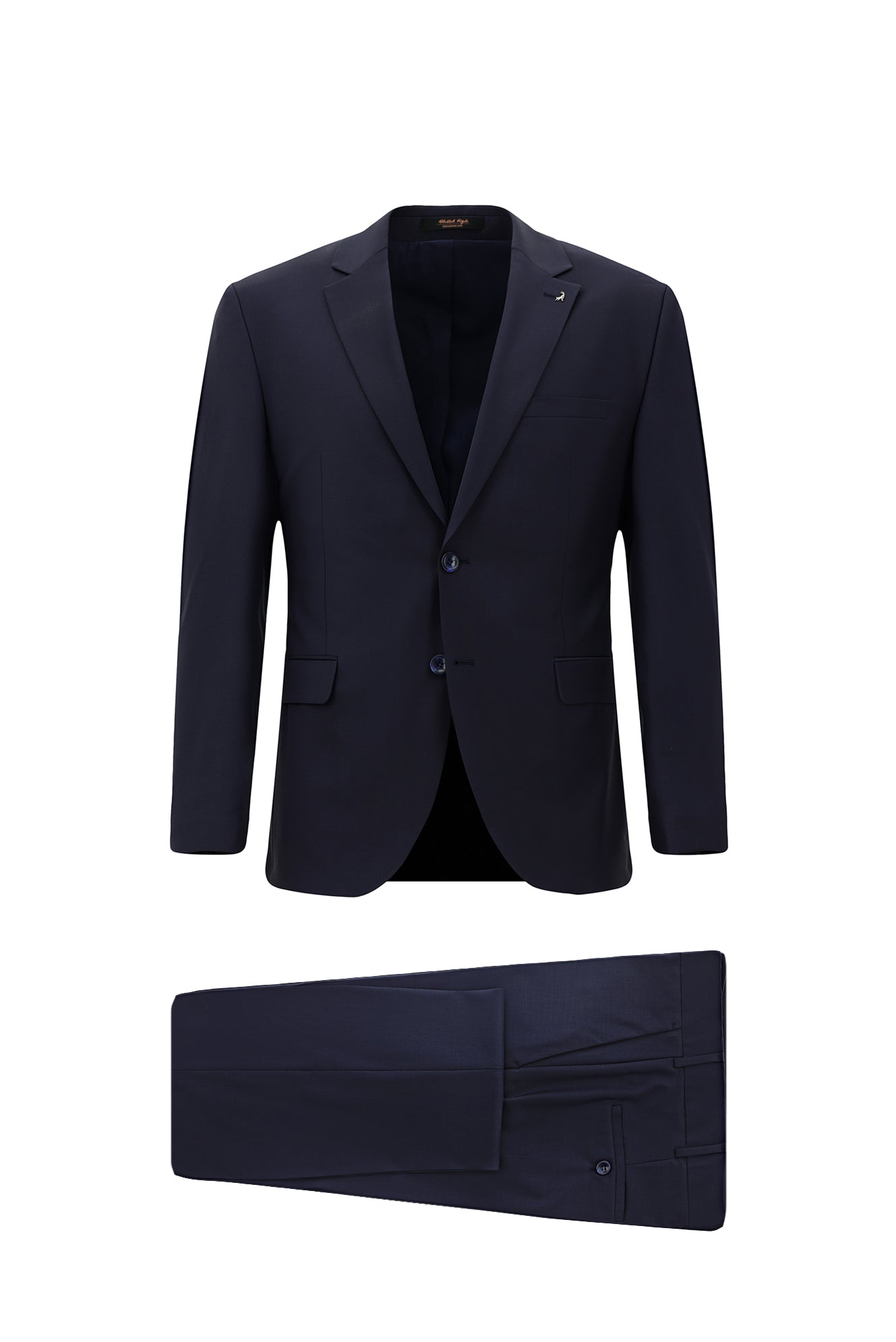 Açık Lacivert Slim Fit Dar Kesim Yünlü Klasik Takım Elbise