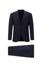 Açık Lacivert Slim Fit Dar Kesim Yünlü Klasik Takım Elbise