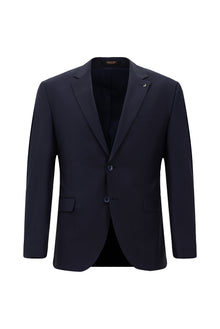 Aç?k Lacivert 7 Drop Slim Fit Dar Kesim Yünlü Tak?m Elbise-Abdullah Ki??l?