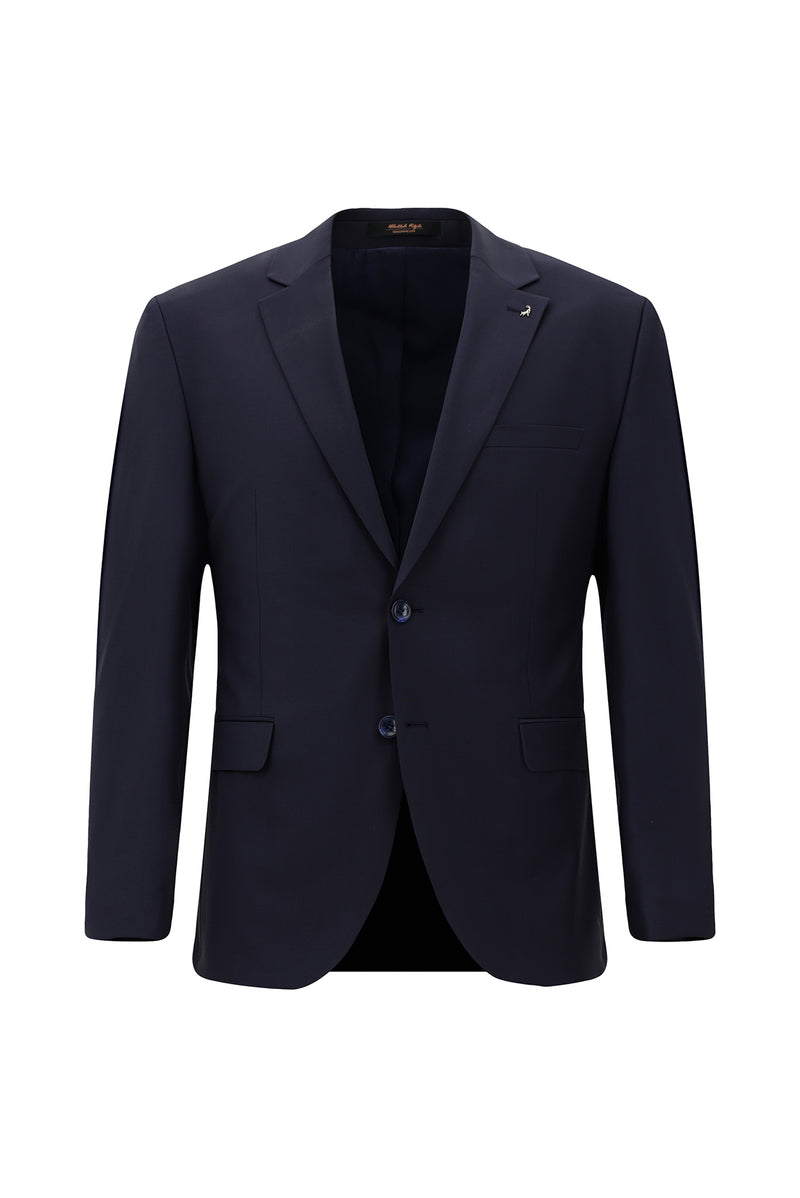 Aç?k Lacivert 7 Drop Slim Fit Dar Kesim Yünlü Tak?m Elbise-Abdullah Ki??l?