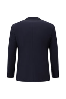 Aç?k Lacivert 7 Drop Slim Fit Dar Kesim Yünlü Tak?m Elbise-Abdullah Ki??l?