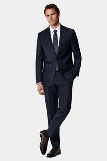 Koyu Lacivert 7 Drop Slim Fit Dar Kesim Yünlü Takım Elbise