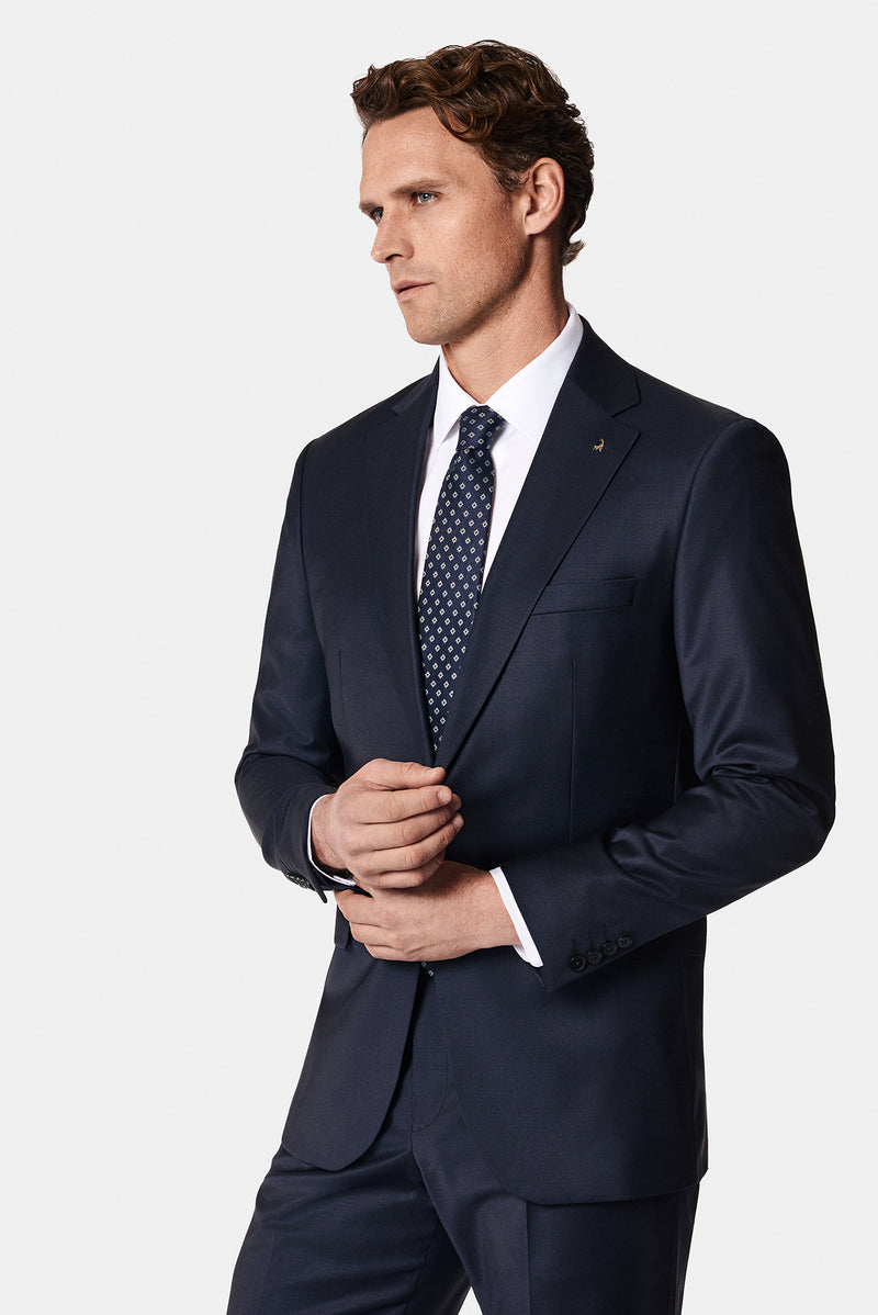 Koyu Lacivert 4 Drop Relaxed Fit Rahat Kesim Yünlü Takım Elbise