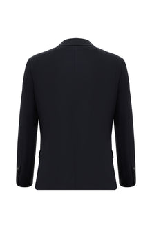 Koyu Lacivert Regular Long Fit Uzun Klasik Kesim Yünlü Klasik Takım Elbise
