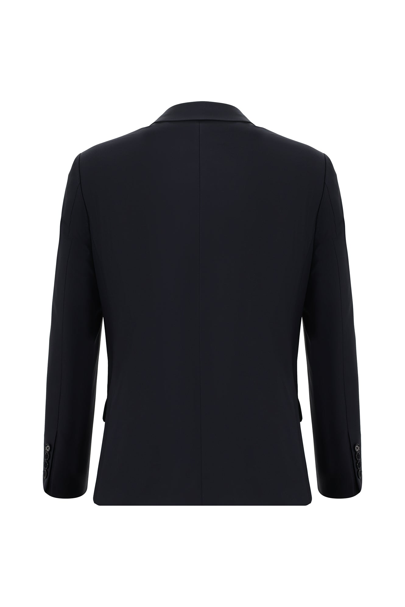 Koyu Lacivert Slim Fit Dar Kesim Yünlü Klasik Takım Elbise