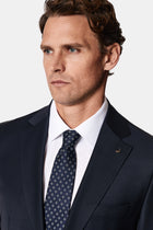 Koyu Lacivert 7 Drop Slim Fit Dar Kesim Yünlü Takım Elbise