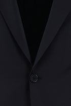 Koyu Lacivert Slim Fit Dar Kesim Yünlü Klasik Takım Elbise
