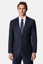 Koyu Lacivert 7 Drop Slim Fit Dar Kesim Yünlü Takım Elbise