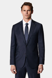 Koyu Lacivert 7 Drop Slim Fit Dar Kesim Yünlü Takım Elbise