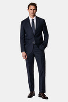 Koyu Lacivert 4 Drop Relaxed Fit Rahat Kesim Yünlü Tak?m Elbise-Abdullah Ki??l?