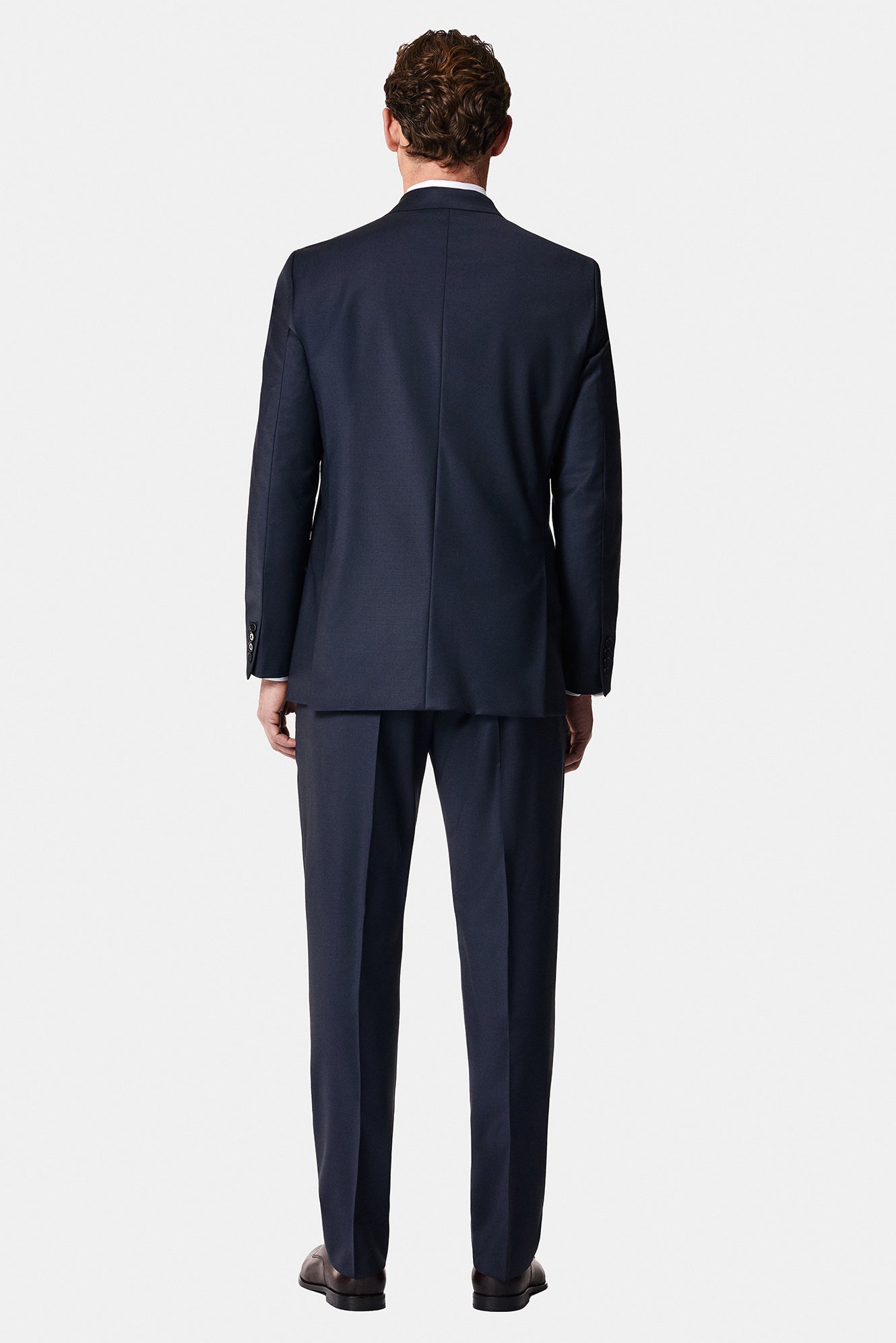 Koyu Lacivert 7 Drop Slim Fit Dar Kesim Yünlü Takım Elbise