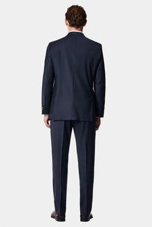 Koyu Lacivert 7 Drop Slim Fit Dar Kesim Yünlü Takım Elbise