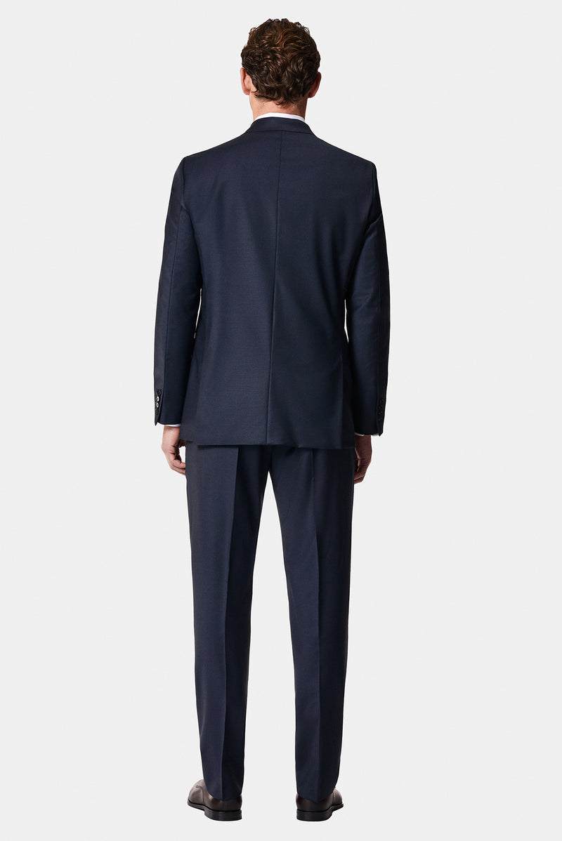 Koyu Lacivert 7 Drop Slim Fit Dar Kesim Yünlü Tak?m Elbise-Abdullah Ki??l?