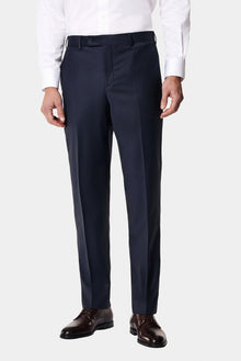 Koyu Lacivert 8 Drop Long Slim Fit Uzun Dar Kesim Yünlü Tak?m Elbise-Abdullah Ki??l?