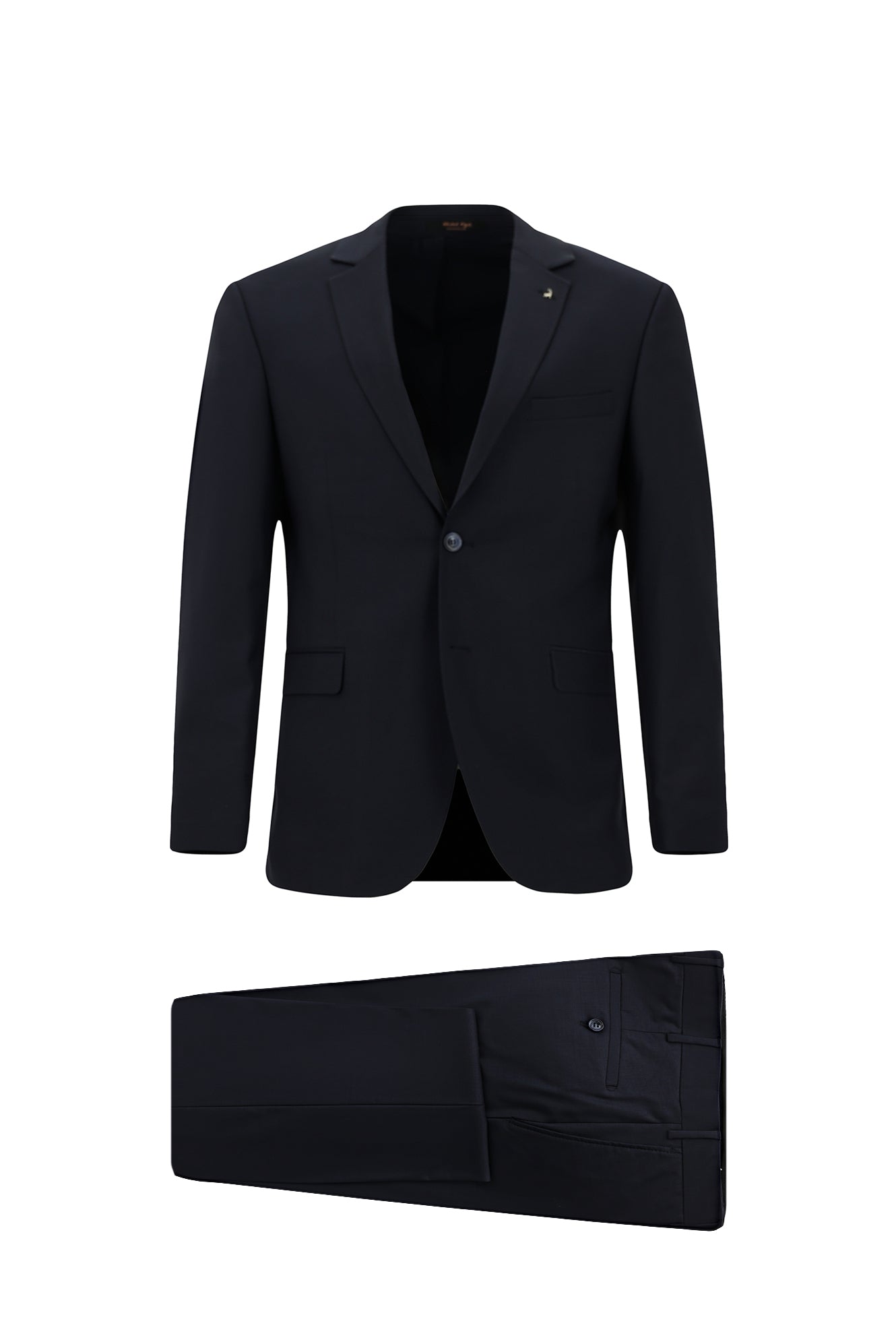 Siyah Lacivert Super Slim Fit Ekstra Dar Kesim Yünlü Klasik Takım Elbise