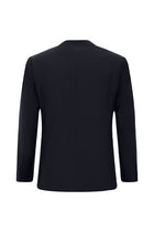 Siyah Lacivert 8 Drop Long Slim Fit Uzun Dar Kesim Yünlü Tak?m Elbise-Abdullah Ki??l?
