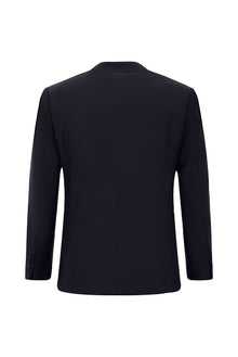 Siyah Lacivert Super Slim Fit Ekstra Dar Kesim Yünlü Klasik Takım Elbise