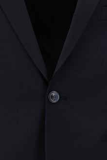 Siyah Lacivert Super Slim Fit Ekstra Dar Kesim Yünlü Klasik Takım Elbise