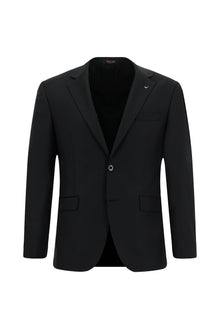 Siyah 6 Drop Regular Fit Standart Kesim Desenli Yünlü Tak?m Elbise-Abdullah Ki??l?