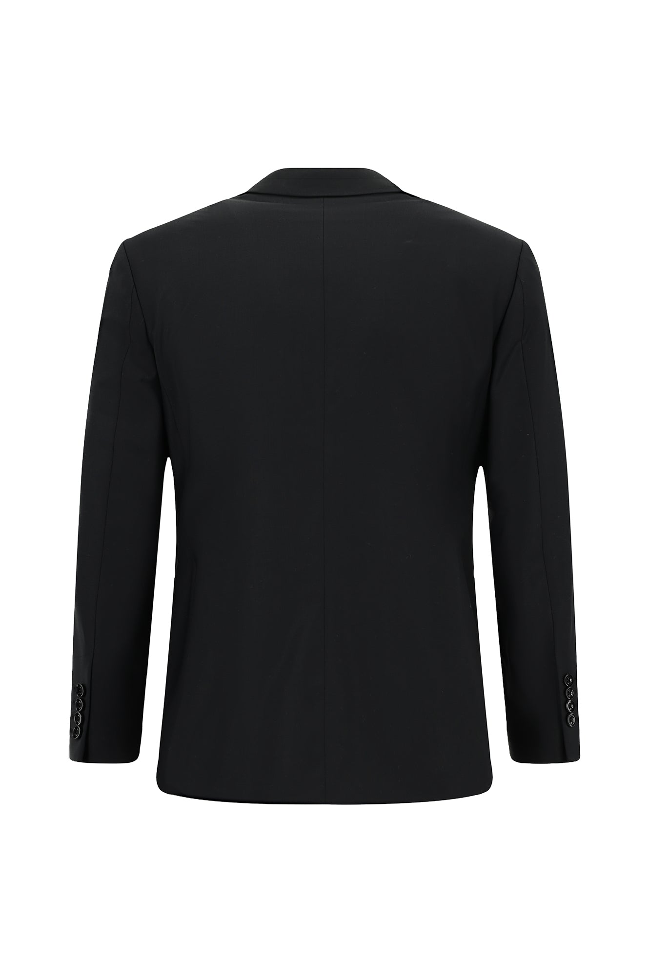 Siyah Slim Fit Dar Kesim Klasik Desenli Yünlü Takım Elbise
