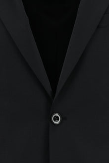 Siyah Slim Fit Dar Kesim Klasik Desenli Yünlü Takım Elbise