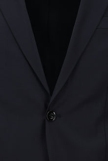 Koyu Lacivert 7 Drop Slim Fit Dar Kesim Desenli Yünlü Tak?m Elbise-Abdullah Ki??l?