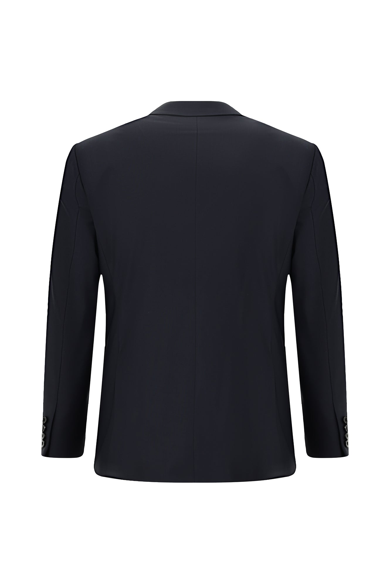 Koyu Lacivert Slim Fit Dar Kesim Klasik Desenli Yünlü Takım Elbise