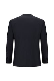 Koyu Lacivert 6 Drop Regular Fit Standart Kesim Desenli Yünlü Tak?m Elbise-Abdullah Ki??l?