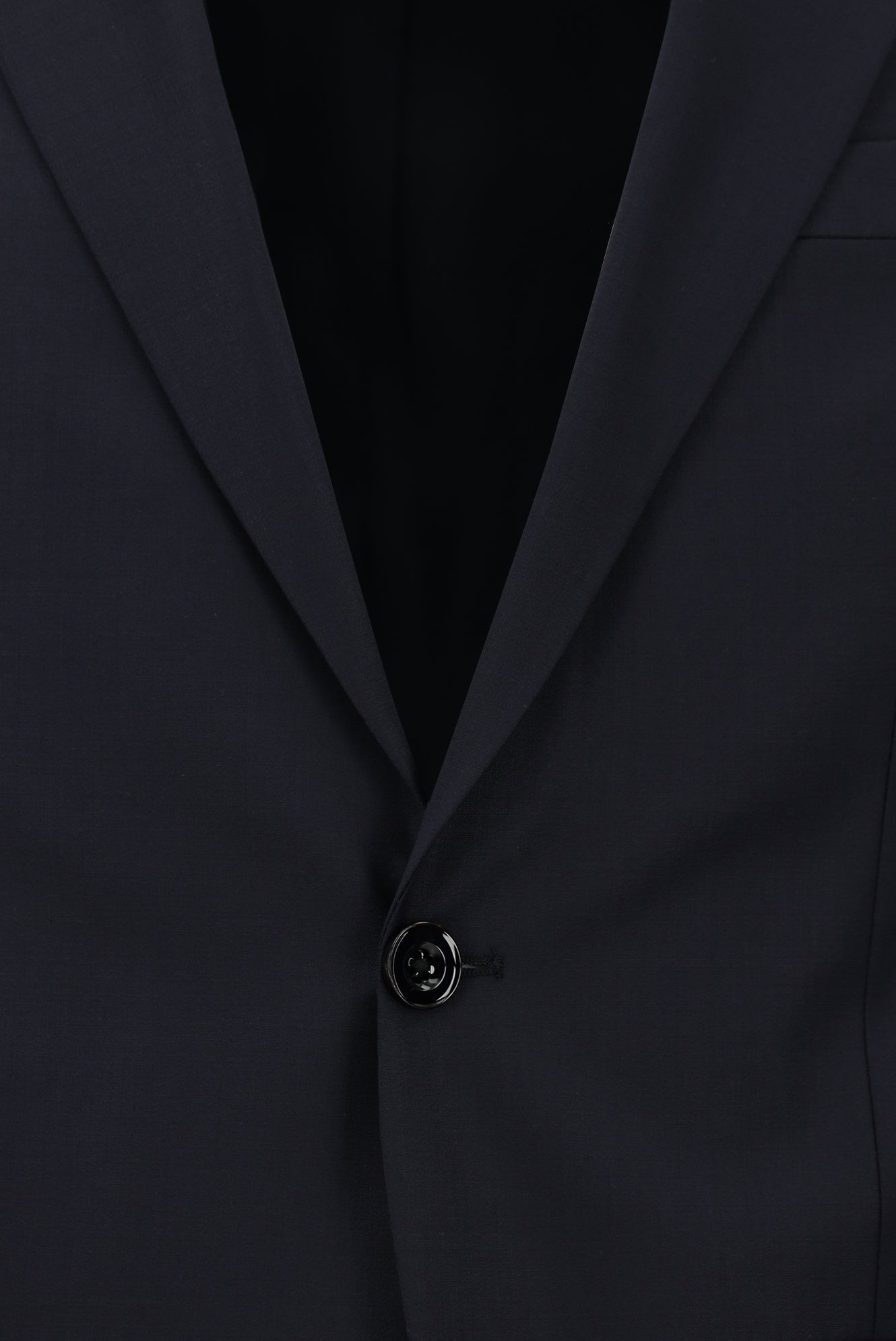 Koyu Lacivert Slim Fit Dar Kesim Klasik Desenli Yünlü Takım Elbise