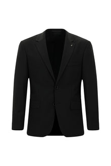 Siyah Regular Fit Mono Yaka Yünlü Klasik Tak?m Elbise-Abdullah Ki??l?