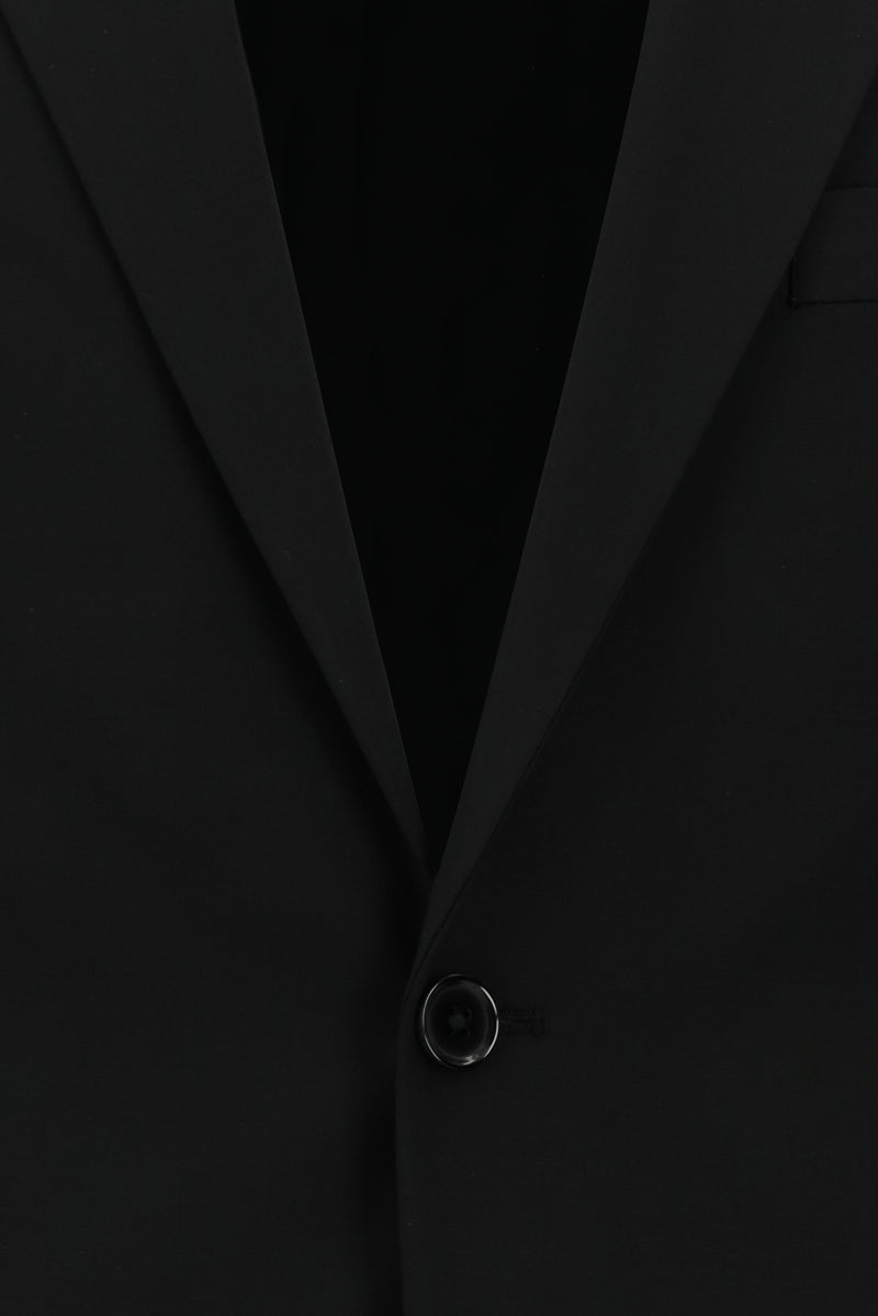 Siyah Çantalı Flex Suit Yünlü Klasik Takım Elbise