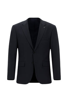 Koyu Lacivert Regular Fit Mono Yaka Yünlü Klasik Tak?m Elbise-Abdullah Ki??l?