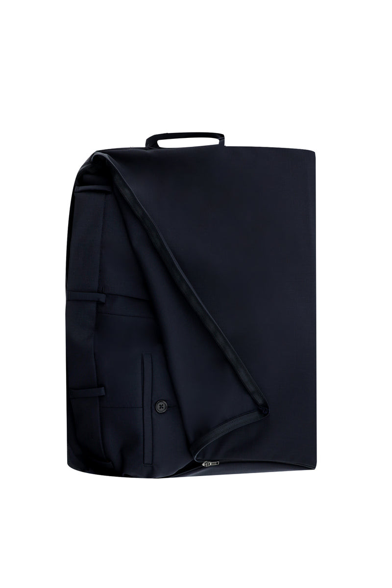 Koyu Lacivert Çantalı Flex Suit Yünlü Klasik Takım Elbise