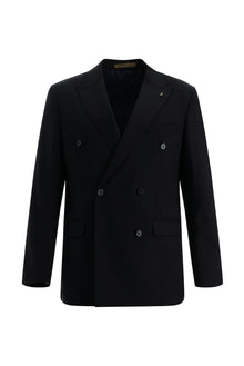Koyu Lacivert 7 Drop Slim Fit Dar Kesim Kruvaze Yünlü Tak?m Elbise-Abdullah Ki??l?