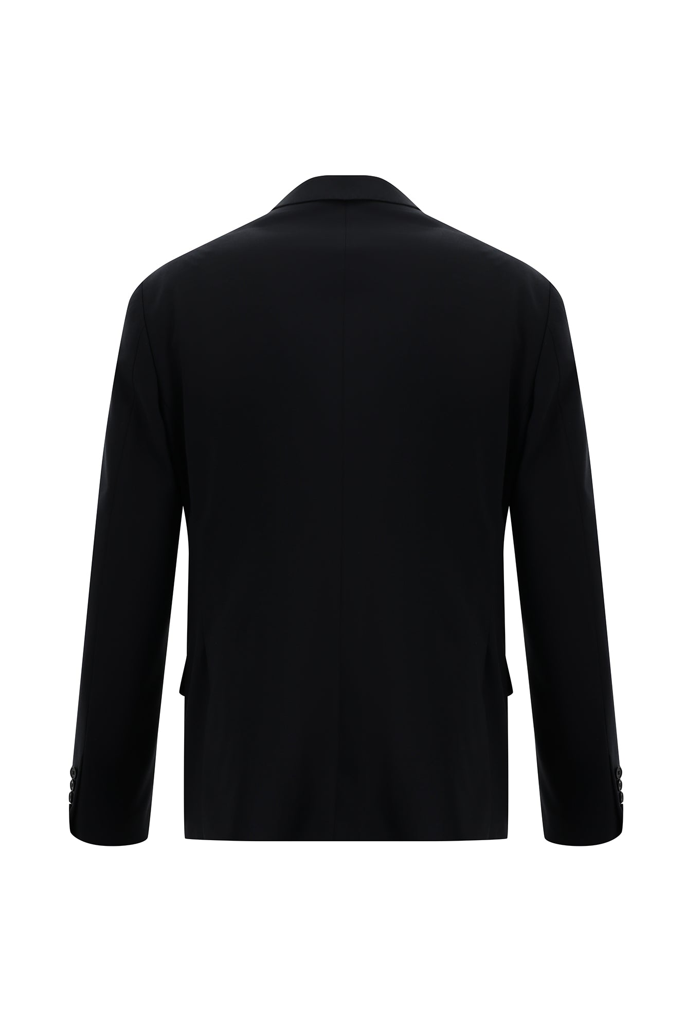 Koyu Lacivert Slim Fit Dar Kesim Kruvaze Yünlü Takım Elbise