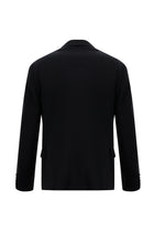 Koyu Lacivert Slim Fit Dar Kesim Kruvaze Yünlü Takım Elbise